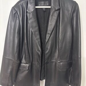 Vintage Classic Black Leather Blazer